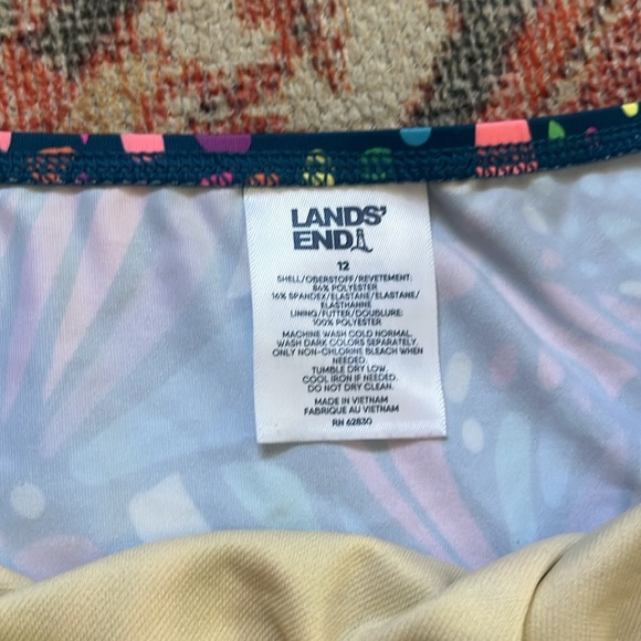 Land’s End 3-Piece Swimsuit Set - tankini top, bikini bottom, rashguard - EUC - Picture 7 of 10